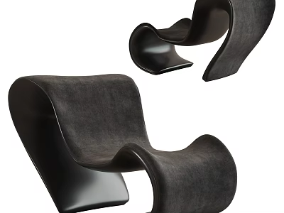 Contemporary Accent Chair With Stylish Curved Design And Upholstered Surface For Modern Living Spaces 3d model