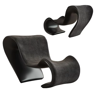 Contemporary Accent Chair With Stylish Curved Design And Upholstered Surface For Modern Living Spaces 3d model