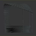 Modern Curved Architectural Structure With Hollowed Lattice Roof And Supporting Pillars