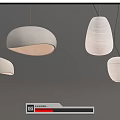 White Pendant Lights In Various Shapes For Modern Interior Decor Design 3d model