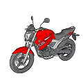 Red Modern Motorcycle With Sleek Body Design And Black Seat Alloy Wheels