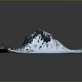 Garden Landscape Design With Snow Mountain Terrain And Textured Mountain Ranges