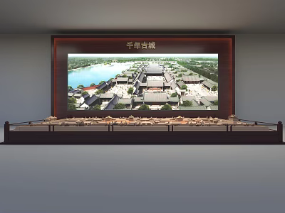 Commercial Display Equipment Showcasing Ning Shou Palace Garden Model With Wooden Structure 3d model