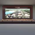 Commercial Display Equipment Showcasing Ning Shou Palace Garden Model With Wooden Structure