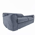 Gray Fabric Two Seater Sofa With Comfortable Armrests And Modern Design 3d model