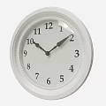 Stylish Round Wall Clock With White Dial Black Numbers And Decorative White Frame 3d model