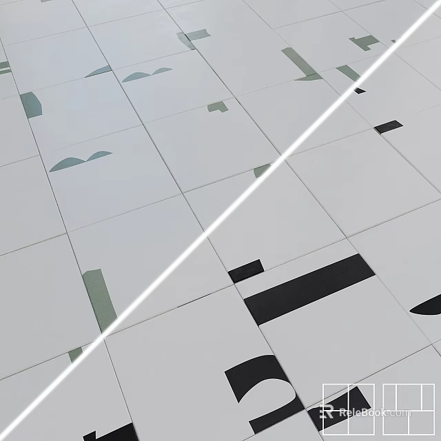 White Square Construction Components With Colorful Geometric Accents And Patterned Design 3d model