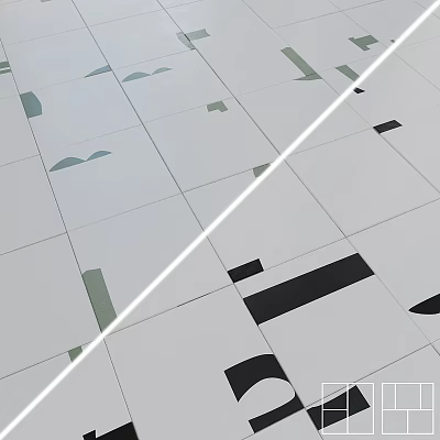 White Square Construction Components With Colorful Geometric Accents And Patterned Design 3d model