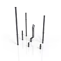 Black Metal Rods With Straight And Curved Shapes And Different Lengths For Equipment Components