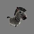 Striking Striped Reptile 3D Model With Black White Patterns On Gray Background