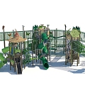 Customized paradise development paradise amusement park children's paradise playground combination function slide amusement sketch 3d model