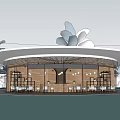 Modern Landscape Architecture Post Building Public Building Small Public Building Shop Building 3d model