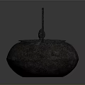 Traditional Rustic Iron Teapot With Curved Handle And Lid For Home Use