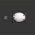 Smart Machine With White Spherical Body And Green Extended Mechanical Arm