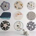 Round Rugs With Playful Patterns Flower Space Whale Giraffe And Stars For Kids Room