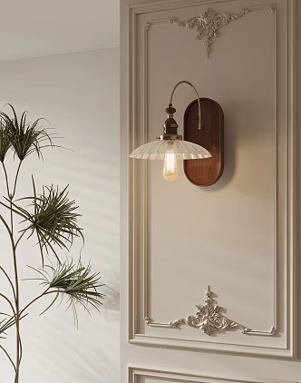 French medieval wall lamp 3d model