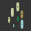 Modern Minimalist Decorative Ornament Set With Abstract Shapes And Matte Finish