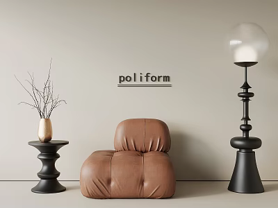 French Casual Sofa Single Sofa Side Floor Lamp 3d model