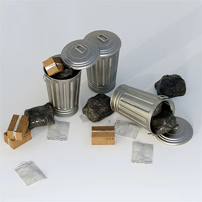 Modern trash can garbage 3d model