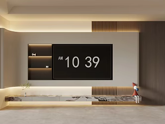 TV background wall modern minimalist TV background wall TV cabinet 3d model