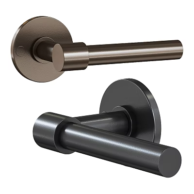 Modern Sleek Metal Door Handles With Two Color Finish Options 3d model