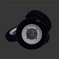 Black Stacked Tires With Metal Rims Classic Design And Smooth Texture