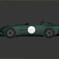 Green Modern Convertible Sports Car With Open Top And White Circular Accents