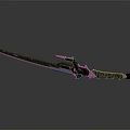 Modern Tactical Sword Weapon With Black Metallic Blade And Decorative Handle Design