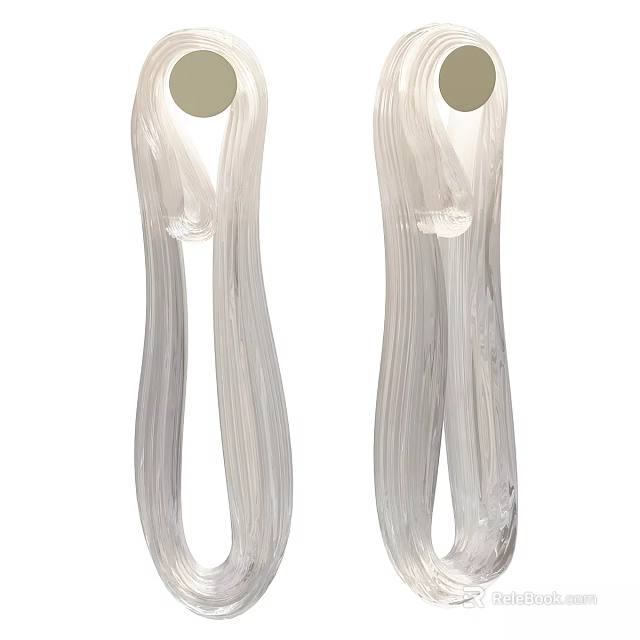 Modern Wall Lamps with Transparent Streamlined Glass Shade and Elegant Curved Design for Interior 3d model 