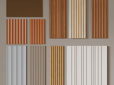 Wood veneer wall panel wall veneer great wall board wood board 3d model