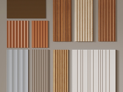 Wood veneer wall panel wall veneer great wall board wood board 3d model