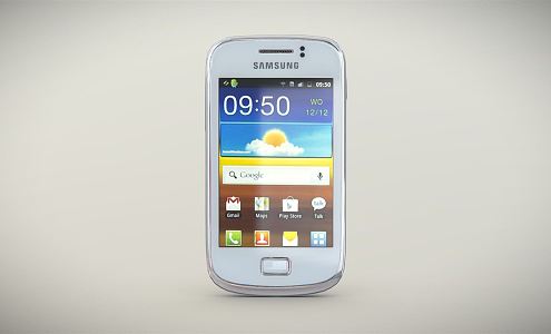 modern mobile phone samsung white 3d model