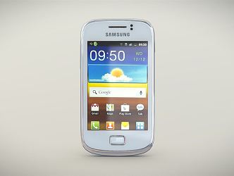 modern mobile phone samsung white 3d model