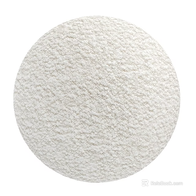 Circular White Textured Component with Soft Fabric Surface and Decorative Design 3d model 