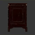 Chinese Style Dark Red Wooden Desk With Green Tabletop And Metal Decorations