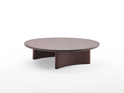 Modern Round Wooden Coffee Table With Curved Support Legs And Simple Design 3d model