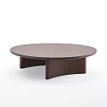 Modern Round Wooden Coffee Table With Curved Support Legs And Simple Design
