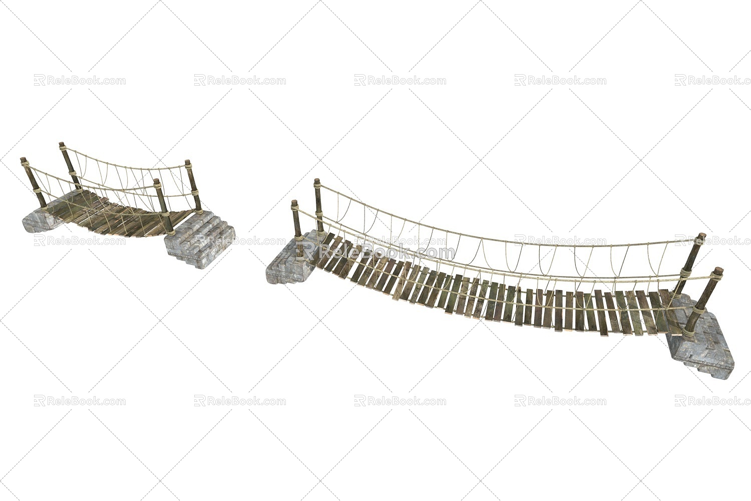 Suspension Bridge Floating Bridge Small Bridge Rope Bridge Slab Bridge 3d model