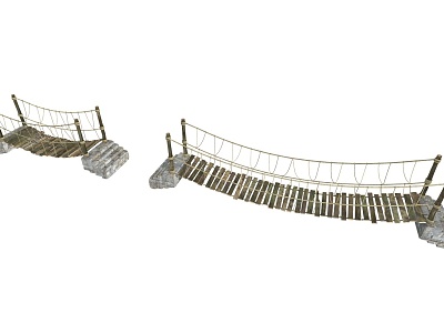 Suspension Bridge Floating Bridge Small Bridge Rope Bridge Slab Bridge 3d model