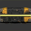 Vintage Yellow And Black Leather Bag With Metal Buckles And Worn Texture