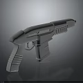 Futuristic Sci Fi Pistol Weapon 3D Model With Modern Streamlined Gray Design 3d model