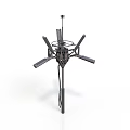 Multi Arm Mechanical Device with Extended Arms Top Antenna and Base Support Structure