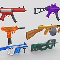 Colorful Toy Weapons Collection Featuring Various Styles And Vibrant Colors