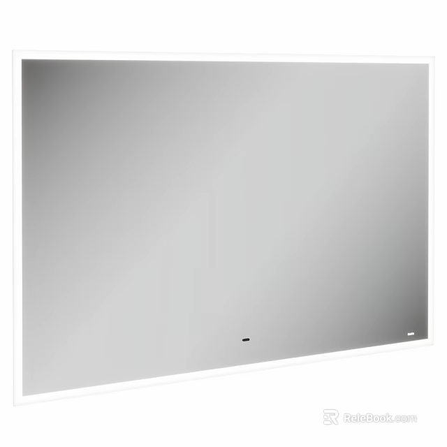 Modern Rectangular Wall Mounted Mirror With Sleek White Frame Design 3d model 