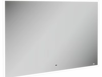 Modern Rectangular Wall Mounted Mirror With Sleek White Frame Design 3d model