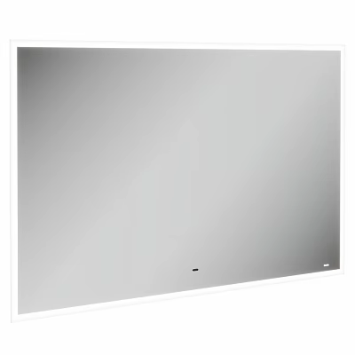 Modern Rectangular Wall Mounted Mirror With Sleek White Frame Design 3d model
