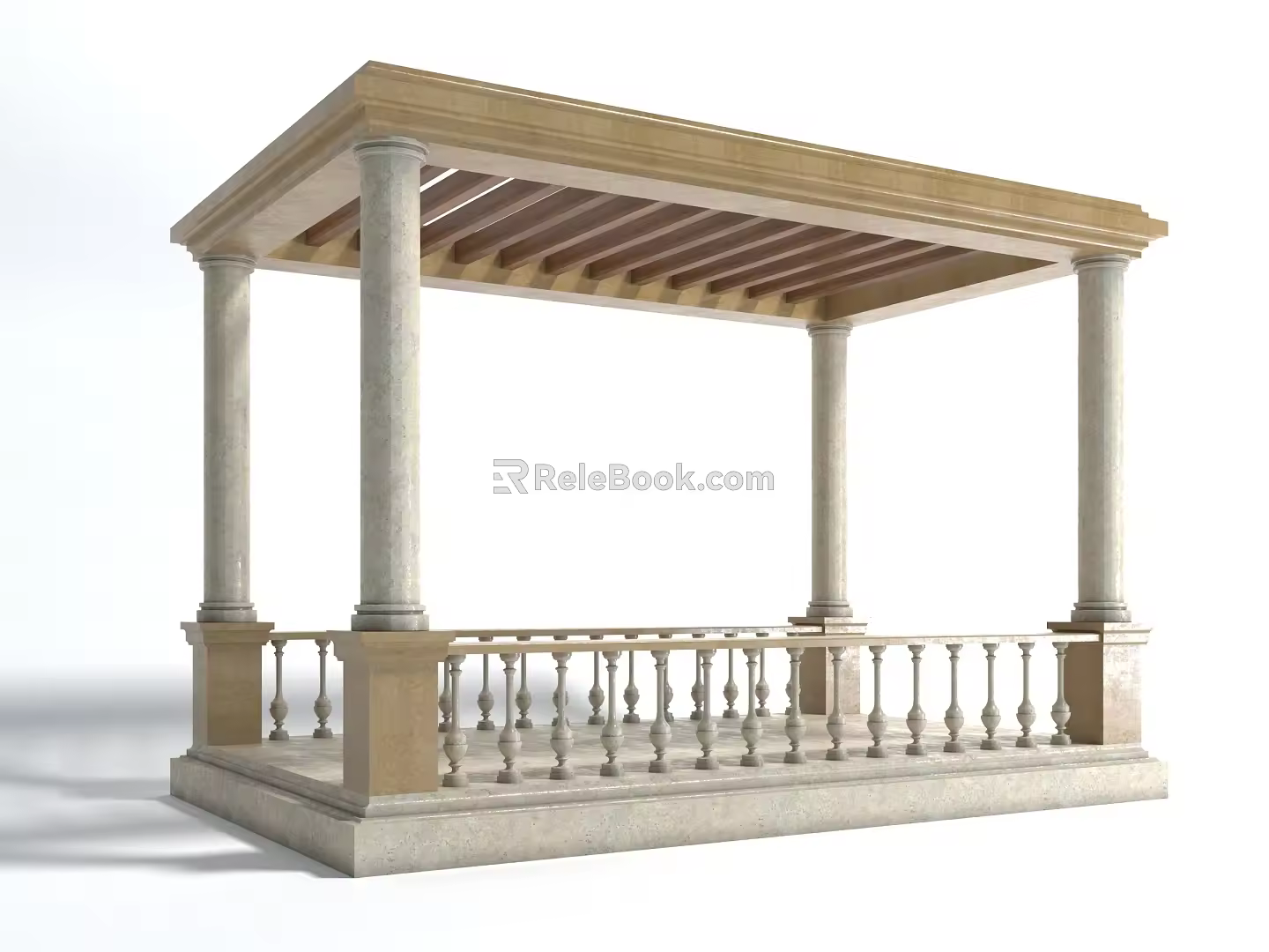 Style pavilion gallery grape rack landscape sketch outdoor building decoration building 3d model
