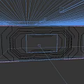 Futuristic Tech Room Interior With Large Digital Screen And Blue Interface