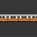 White and Yellow Commuter Train with Multiple Cars Windows and Doors on Reflective Platform Surface