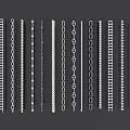 Various Decorative Chains And Linear Design Elements In White And Black